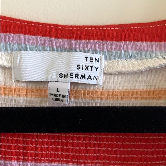 Ten Sixty Sherman Button Front Tie Tank Red Large - Picture 8 of 12